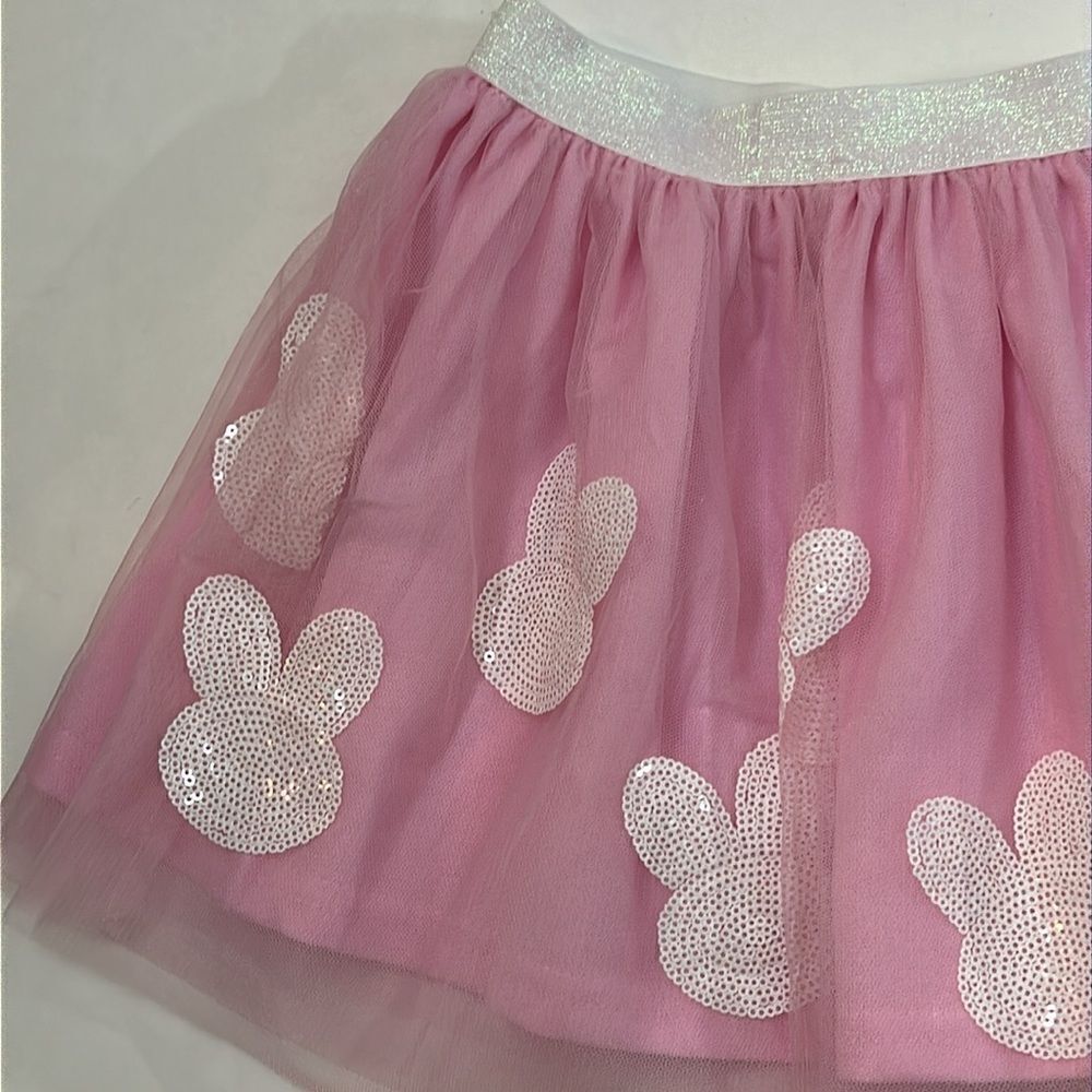 Sweet Wink Girls Pink Bunny Tutu Skirt size 4-6 sequins sparkle Easter novelty - Picture 4 of 7